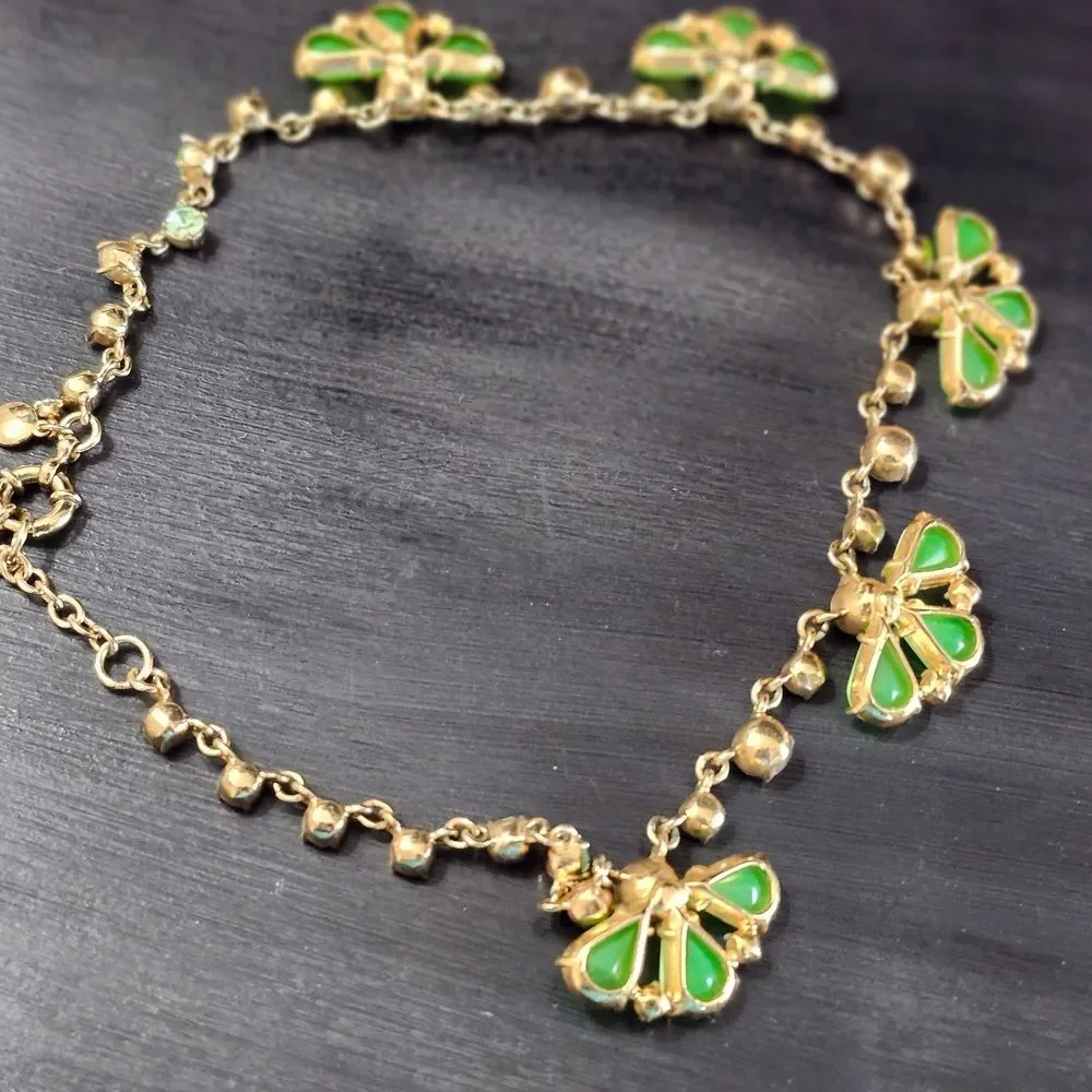 J Crew Vibrant Green Vintage Style Necklace